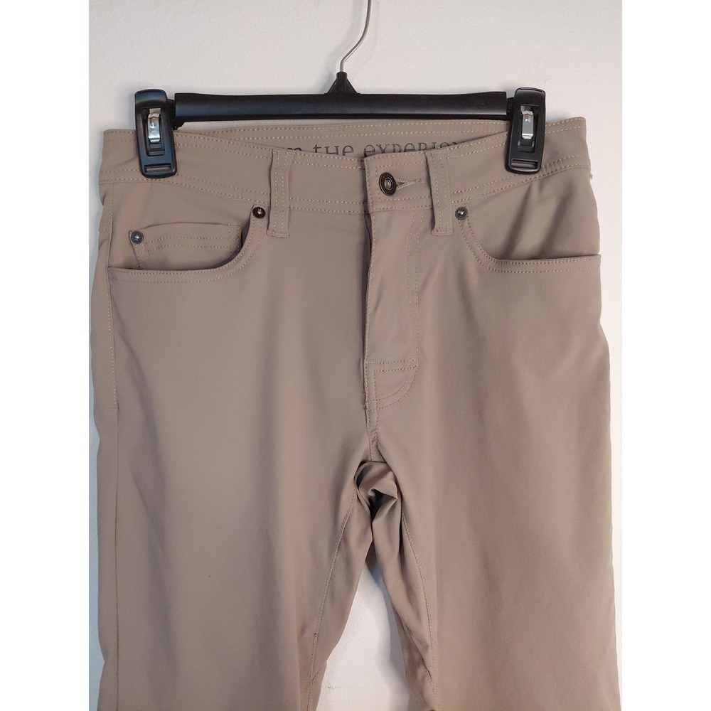 Prana Pants Mens 28 Slim Brown Stretch Belted Outdoor Hiking Climbing Cargo - Picture 2 of 5